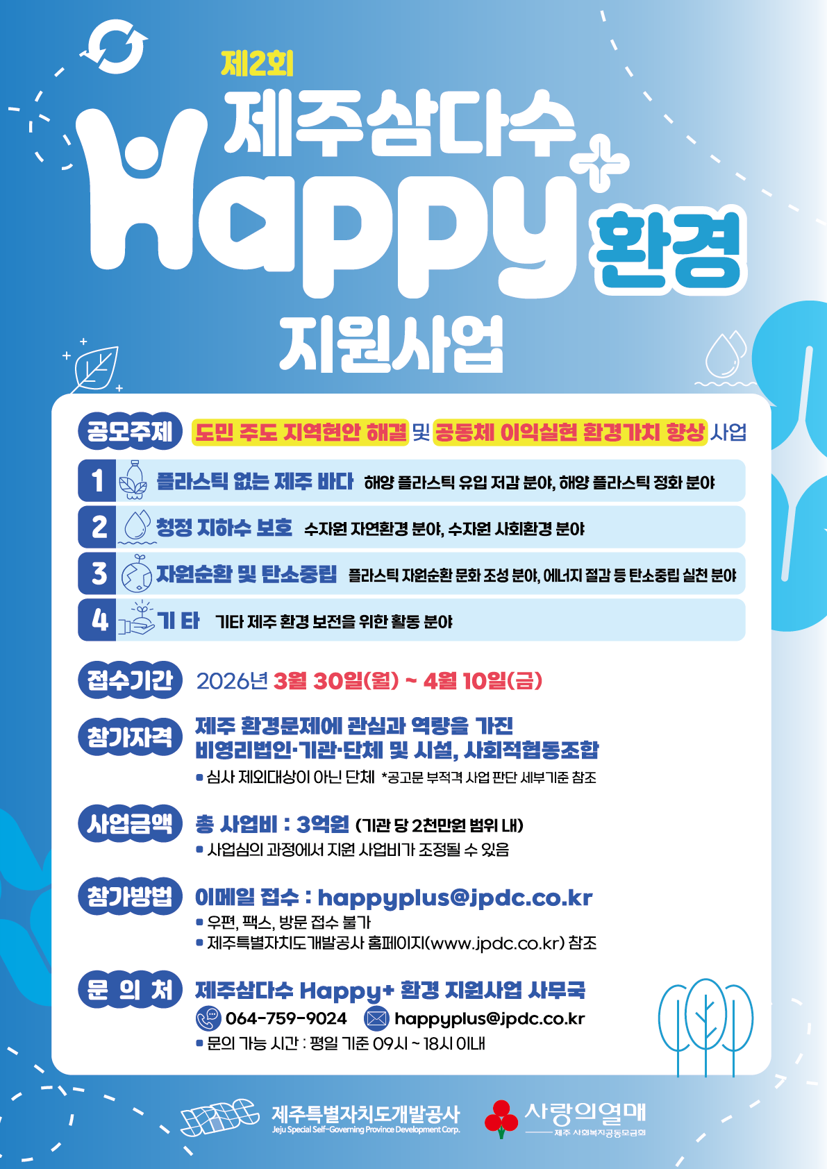 happy+ 환경복지사업 공고문